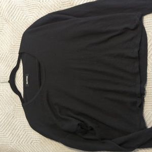 Naadam drop shoulder cropped black cashmere sweater S small fits like M